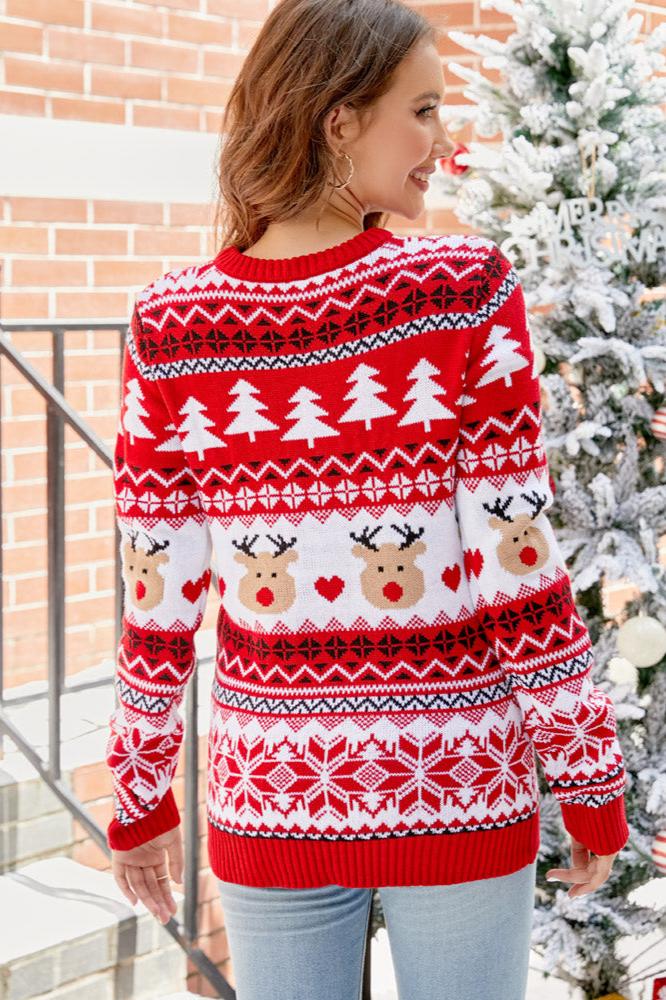 Pull de Noël avec motif ours et bois de cerf 