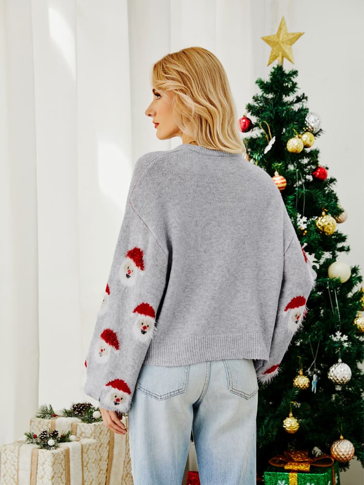 Pull tricoté avec motif Père Noël 