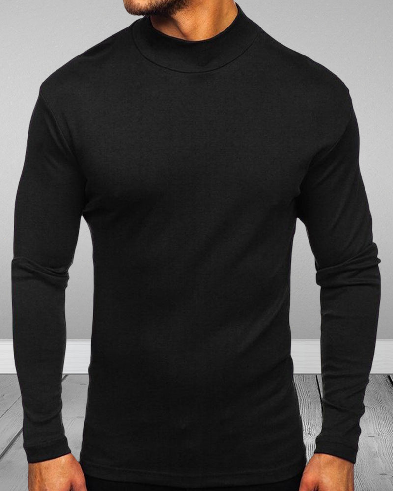 Pull col roulé uni pour homme