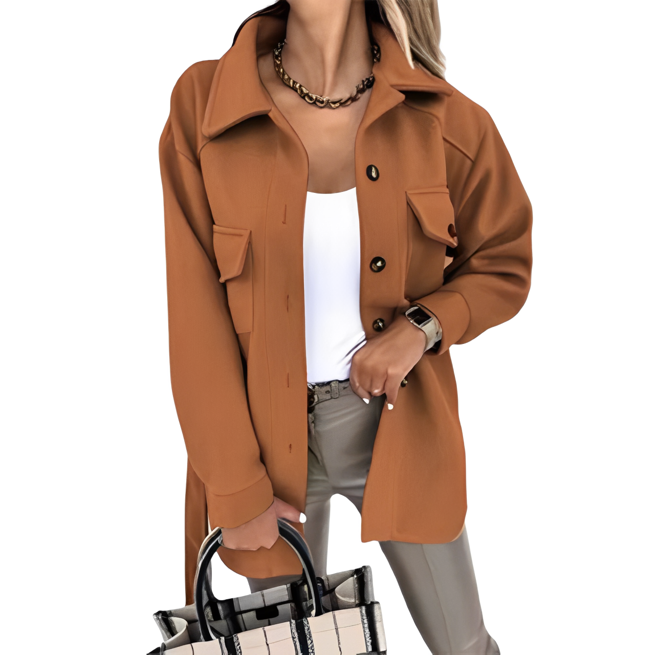 Einreihige Wolljacke mit Revers
