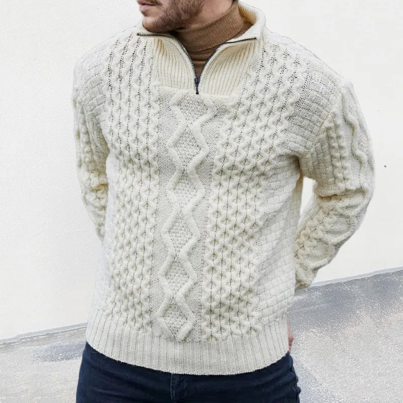 SolidStyle - Pull col montant avec fermeture éclair