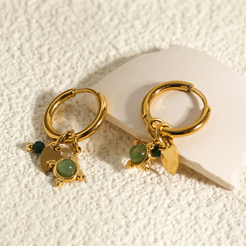 Micara - Étoile Émeraude - Boucles d'oreilles