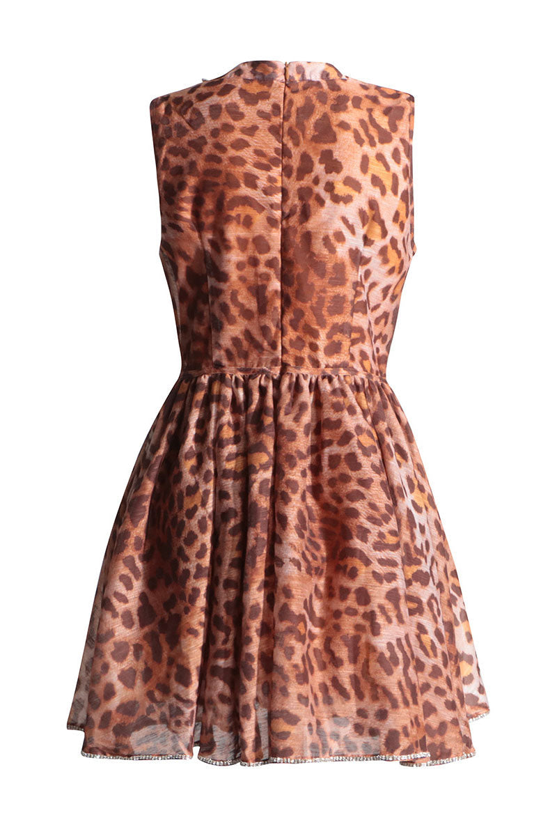 Robe midi dos nu imprimée Abigail avec corset