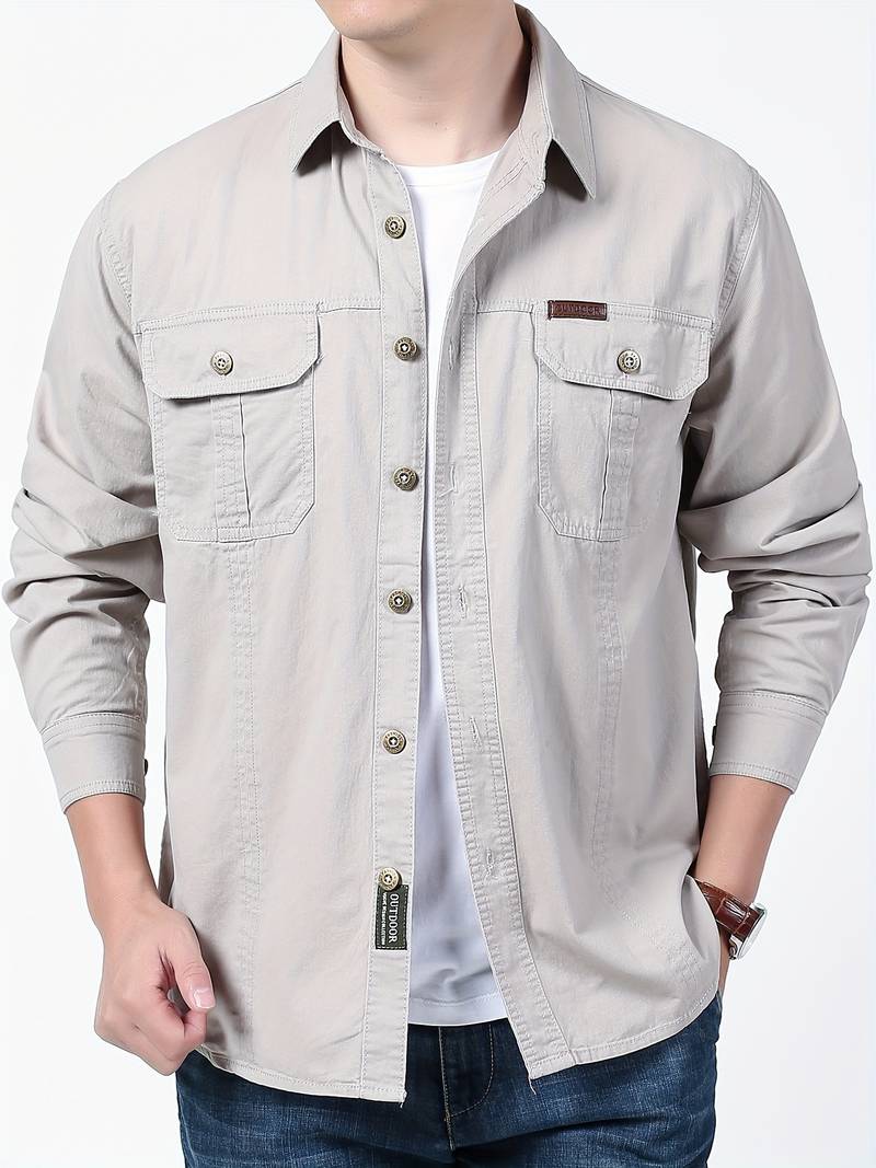 Michael – chemise boutonnée confortable à manches longues pour homme