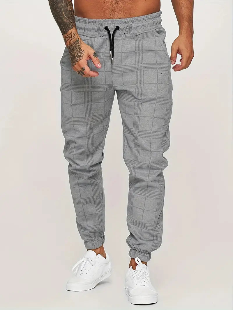 Théo – pantalon de survêtement décontracté à carreaux rétro pour homme