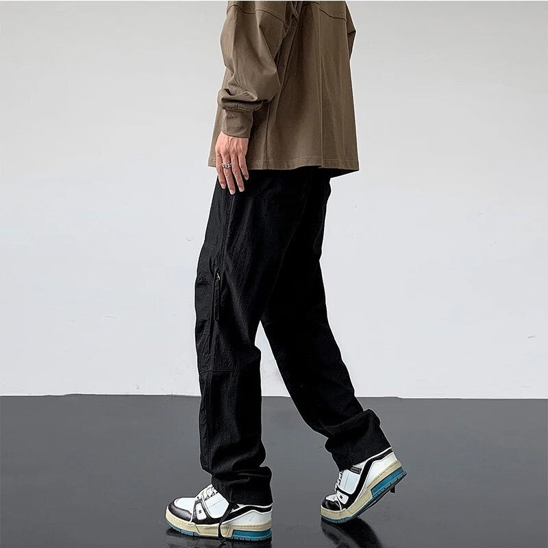 Conor - Pantalon cargo à jambes larges et fermeture éclair