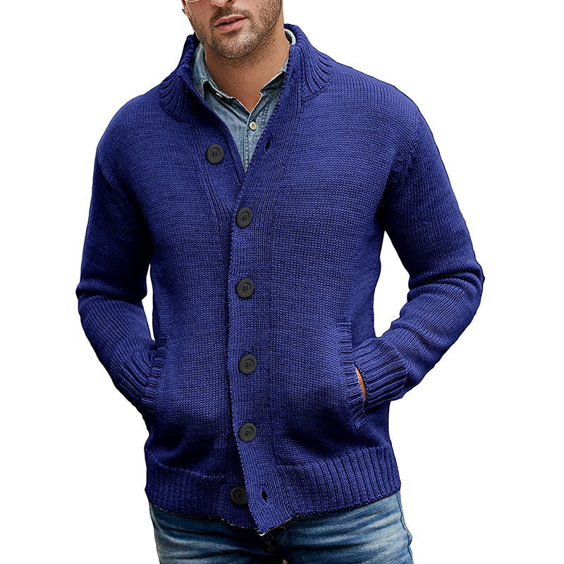 Hervin - Pull simple boutonnage en maille unie 