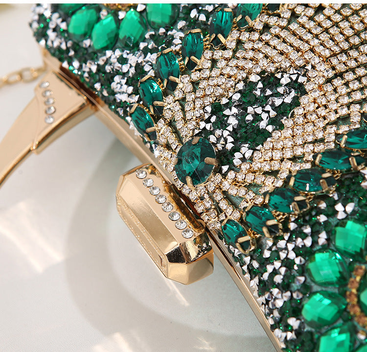 Bellachicha metallische handgefertigte Diamant-inlay-Abendtasche