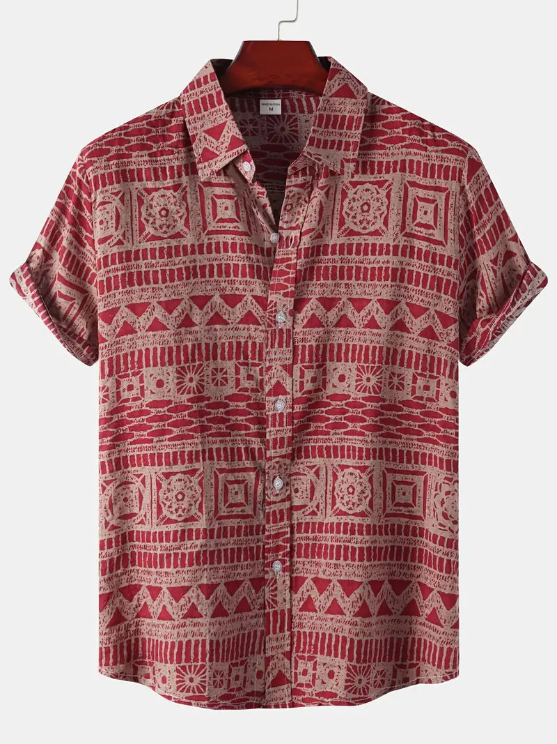 William – chemise décontractée à manches courtes avec divers motifs pour homme