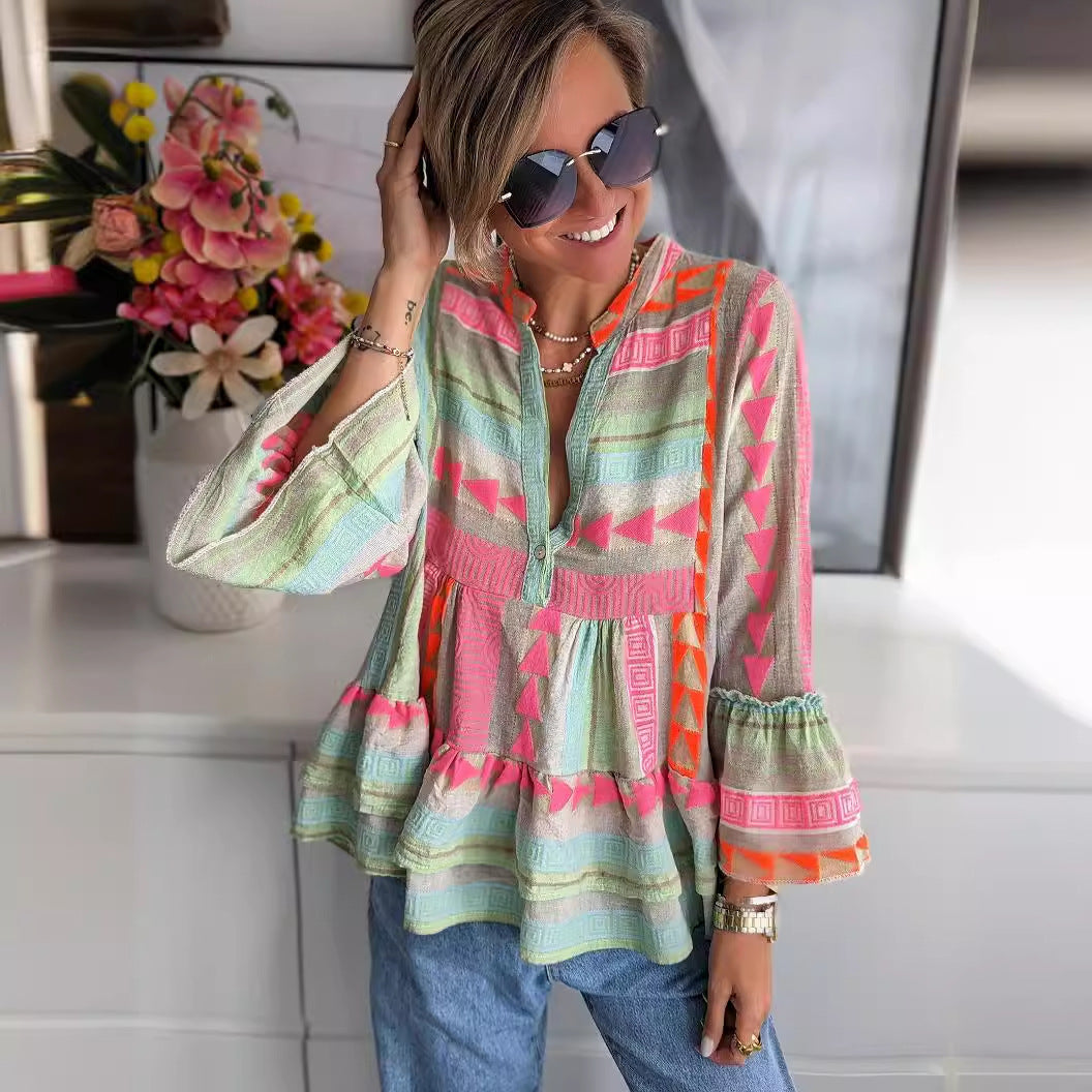 Bellachicha Langarmshirt mit Print für Damen