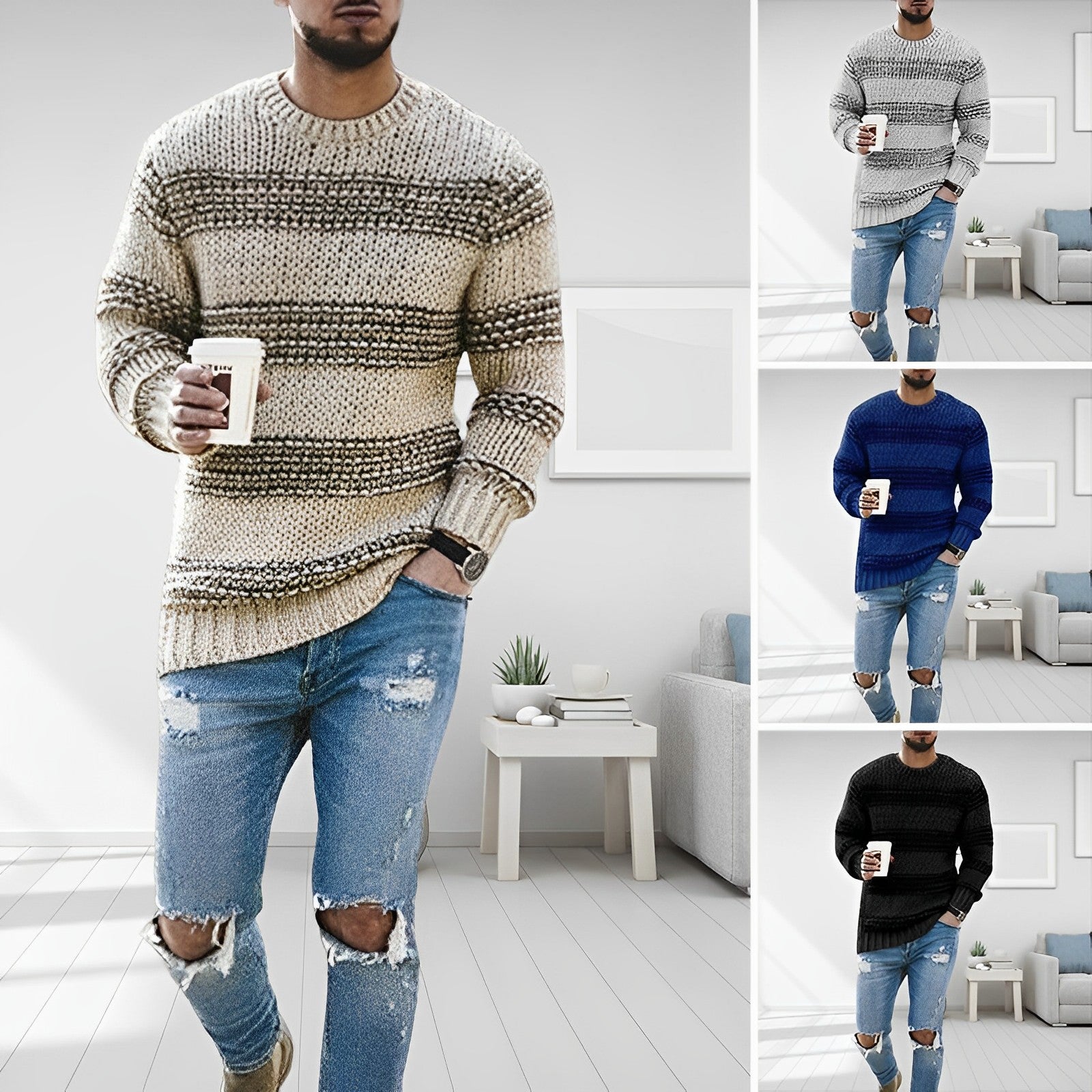 Pull rayé Mateo pour homme