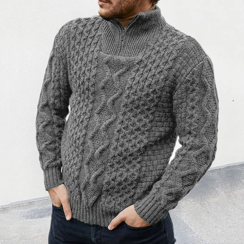 SolidStyle - Pull col montant avec fermeture éclair