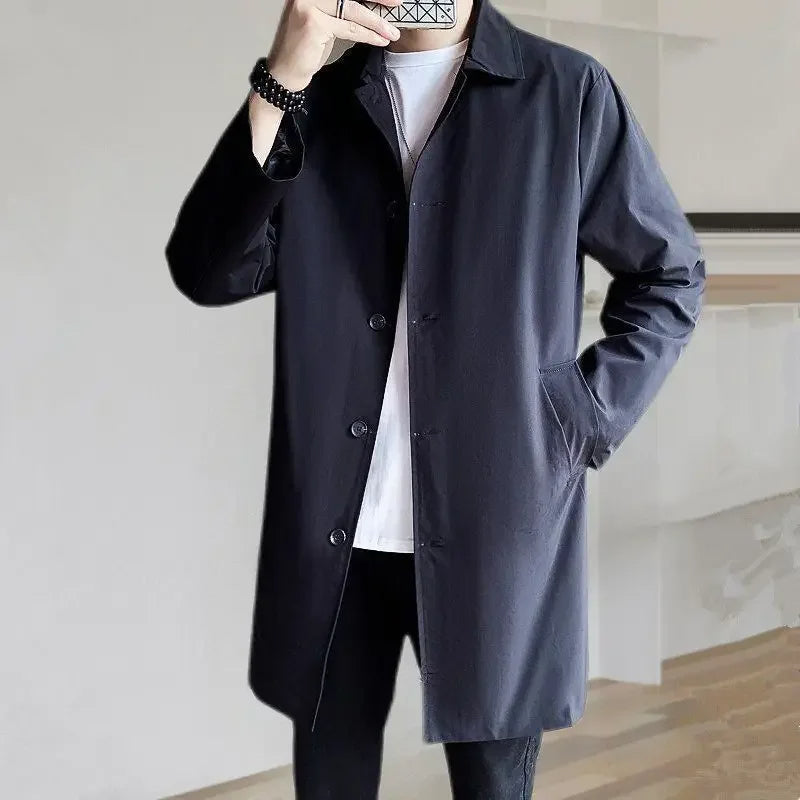 Manteau d'hiver long et décontracté pour homme