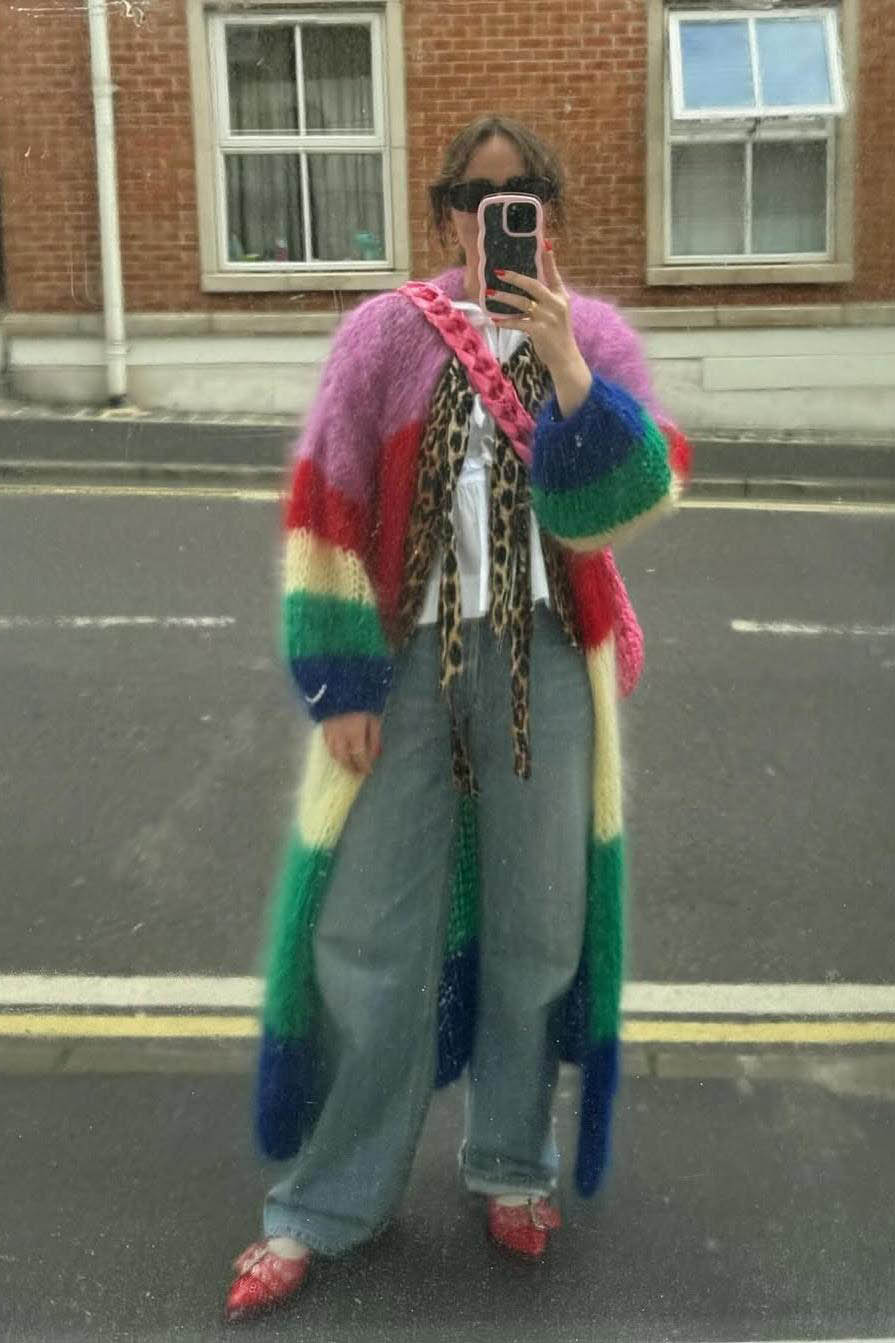 Cardigan épais à rayures Dopamine