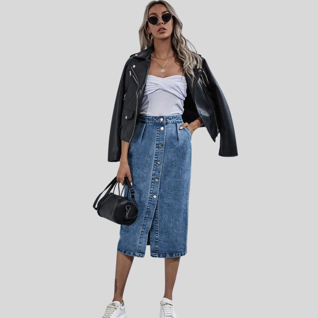 Sanne | Chic Midirock aus Denim