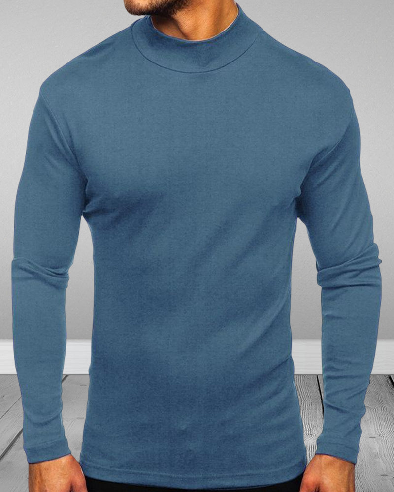 Pull col roulé uni pour homme