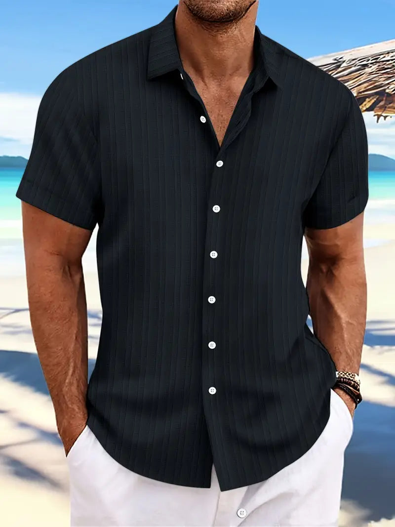 Alexander – chemise décontractée, respirante, à manches courtes avec un motif à rayures amples