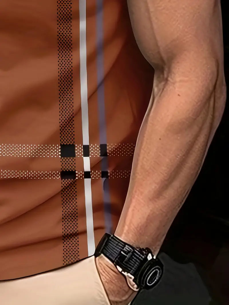 Oveth – T-shirt rayé à manches courtes pour homme