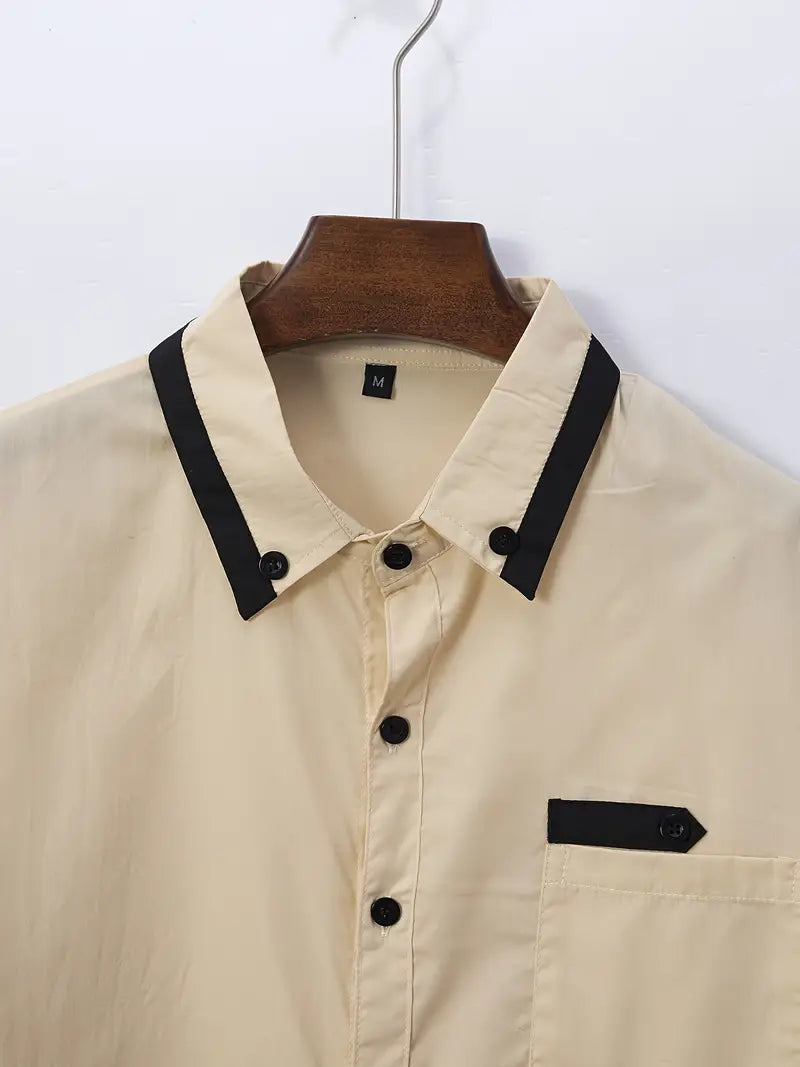 Andrew – chemise à manches longues color-block pour homme