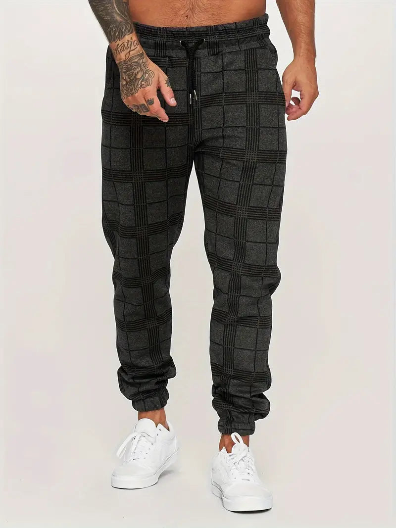 Théo – pantalon de survêtement décontracté à carreaux rétro pour homme