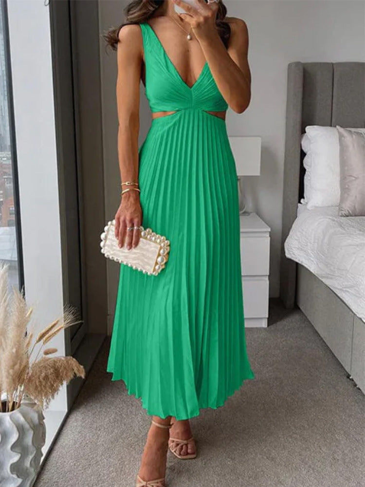 Julieta - Robe longue plissée avec décolleté