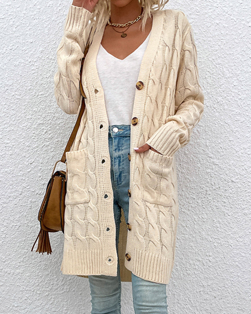 Wielar | Cardigan à manches longues de couleur unie