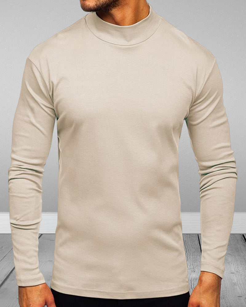 Pull col roulé uni pour homme