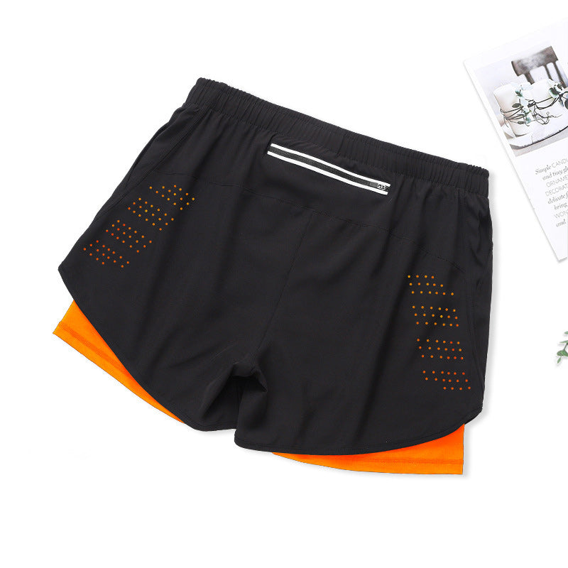 Short de sport respirant à double couche