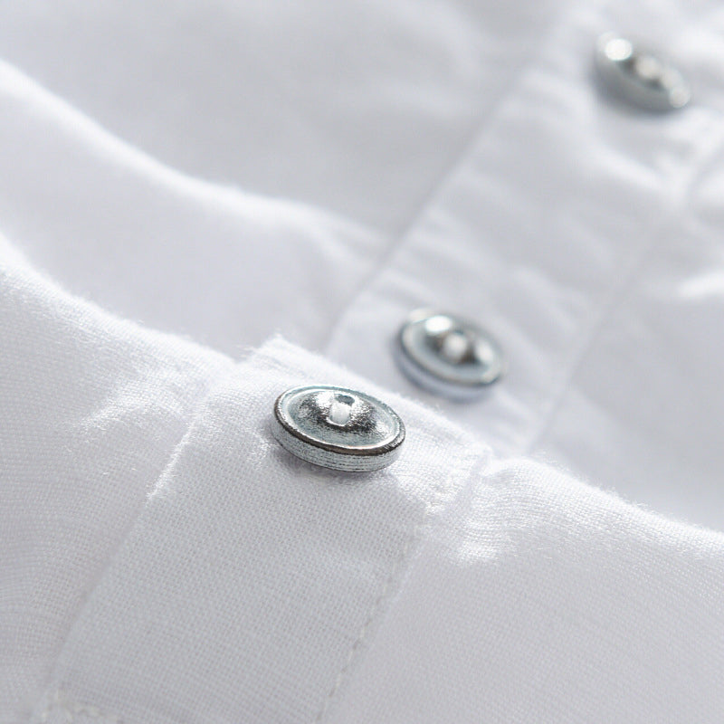 Chemise boutonnée d'été en lin à motif chinoiserie pour homme