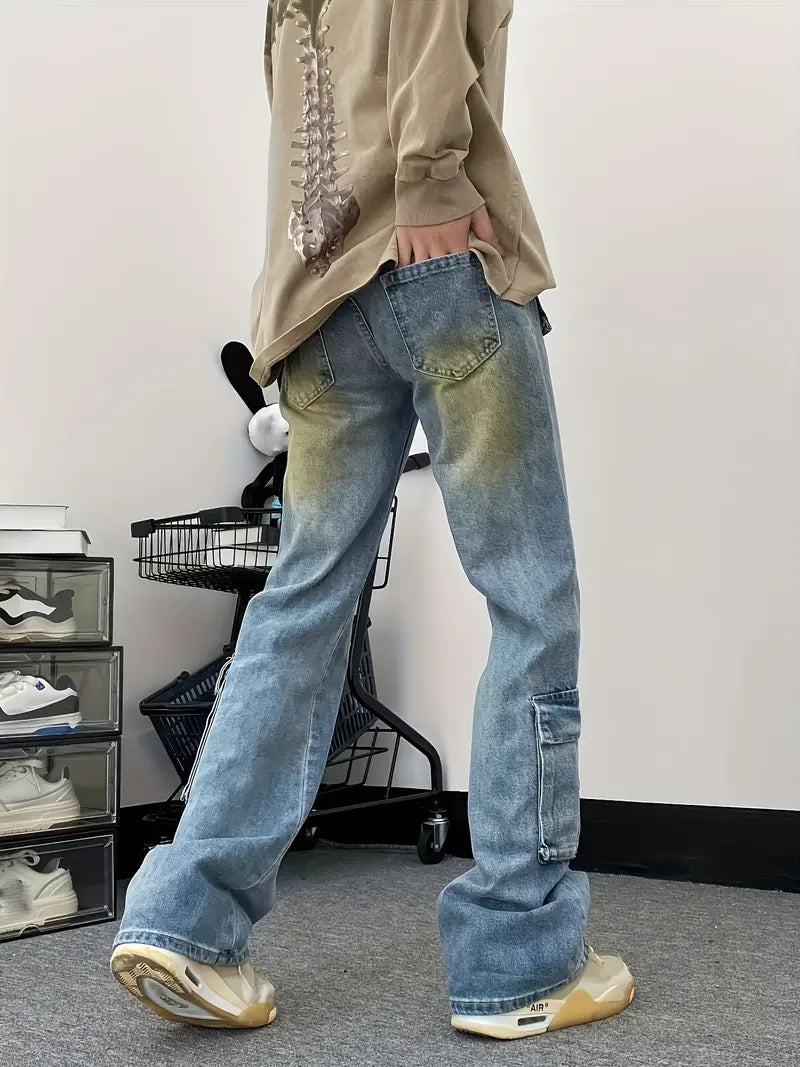 Harvie - pantalon baggy à jambes larges