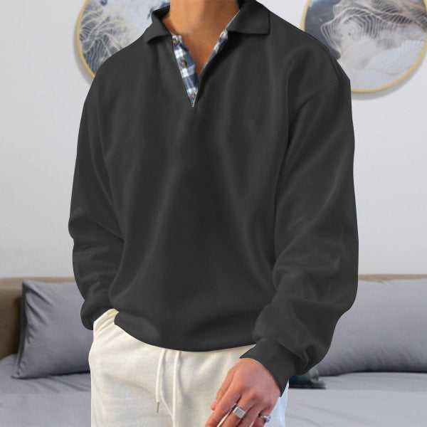 Albert - Sweat à capuche à manches longues et col en V pour homme