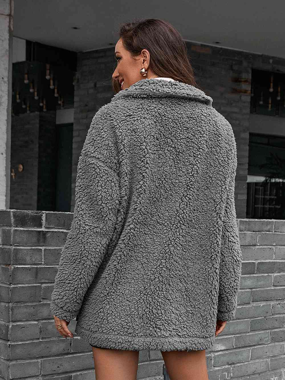 Wendellia | Veste Teddy zippée à double fermeture avec col