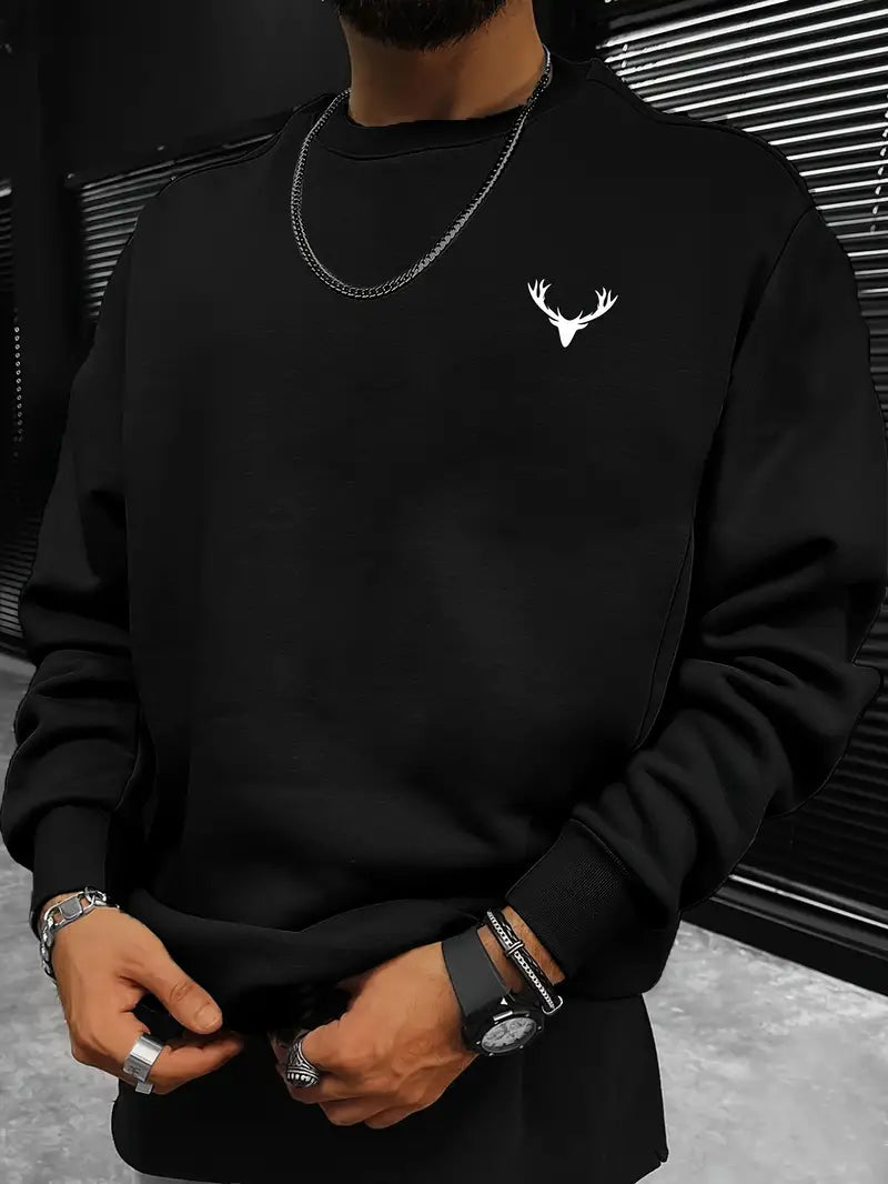 Joseph – pull col rond motif cerf
