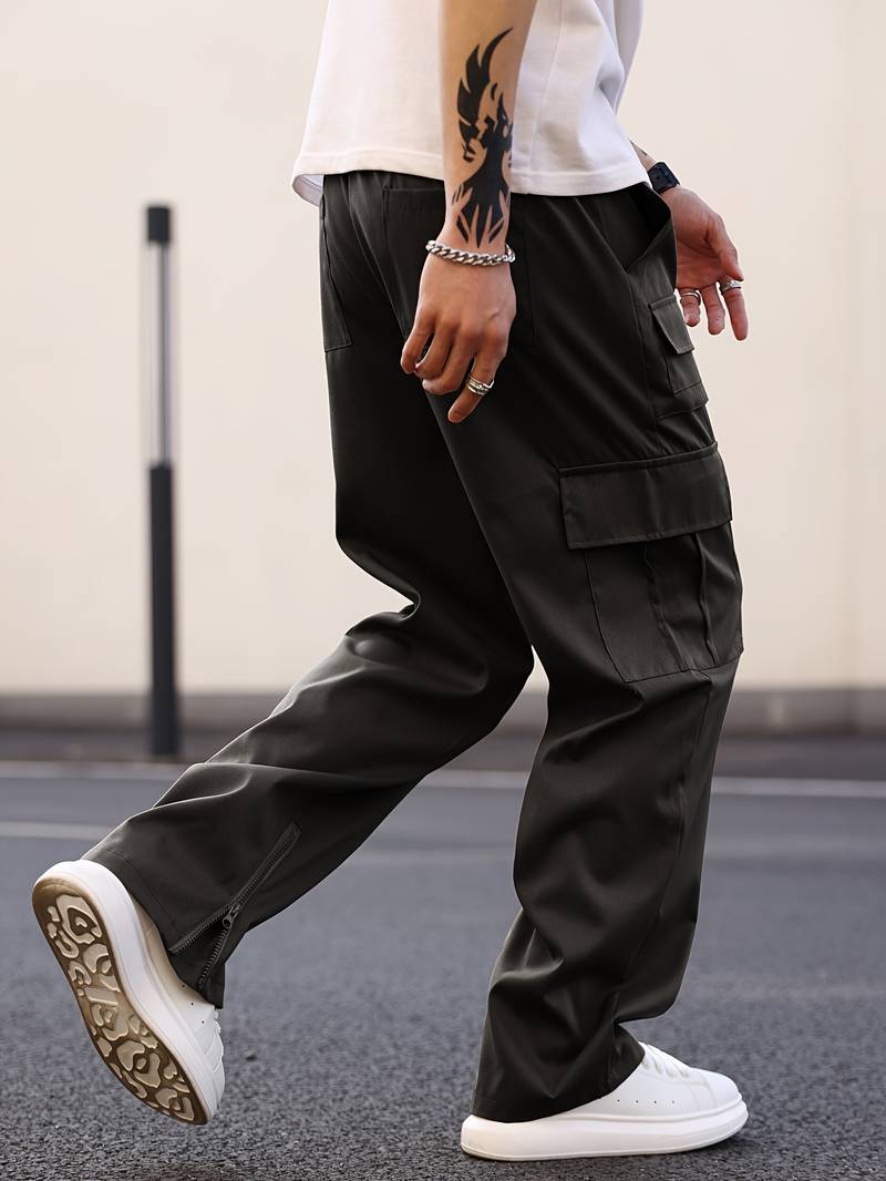 Callista – pantalon cargo coupe droite avec plusieurs poches pour homme