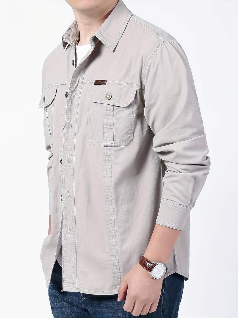 Michael – chemise boutonnée confortable à manches longues pour homme