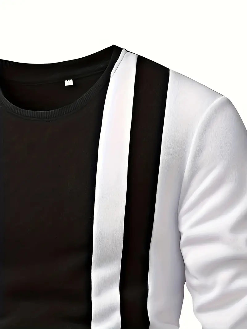 Augustus – Pull ras du cou color-block pour homme