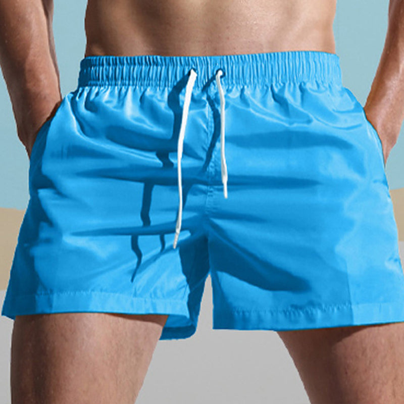 Short de plage de couleur unie pour homme