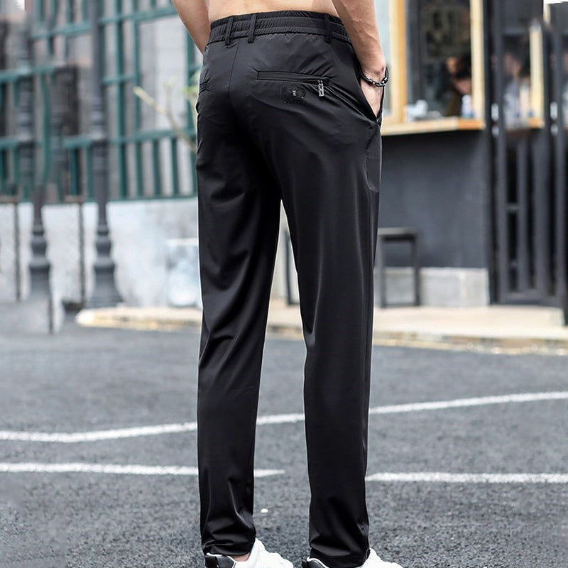 Pantalon de loisirs en soie glacée pour homme