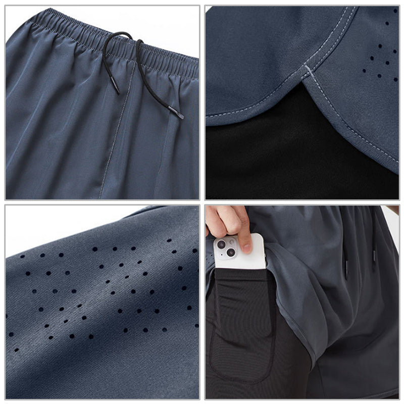 Short de sport respirant à double couche