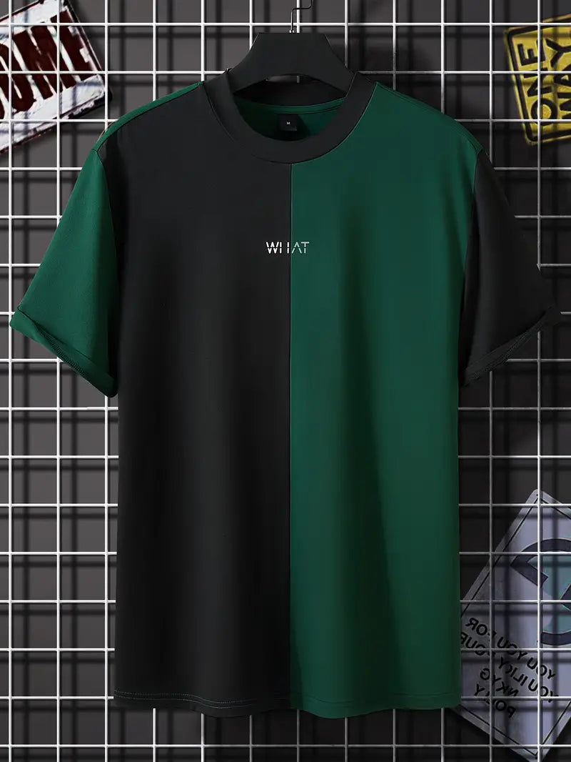 Robert – T-shirt élégant à blocs de couleurs, à manches courtes et col rond