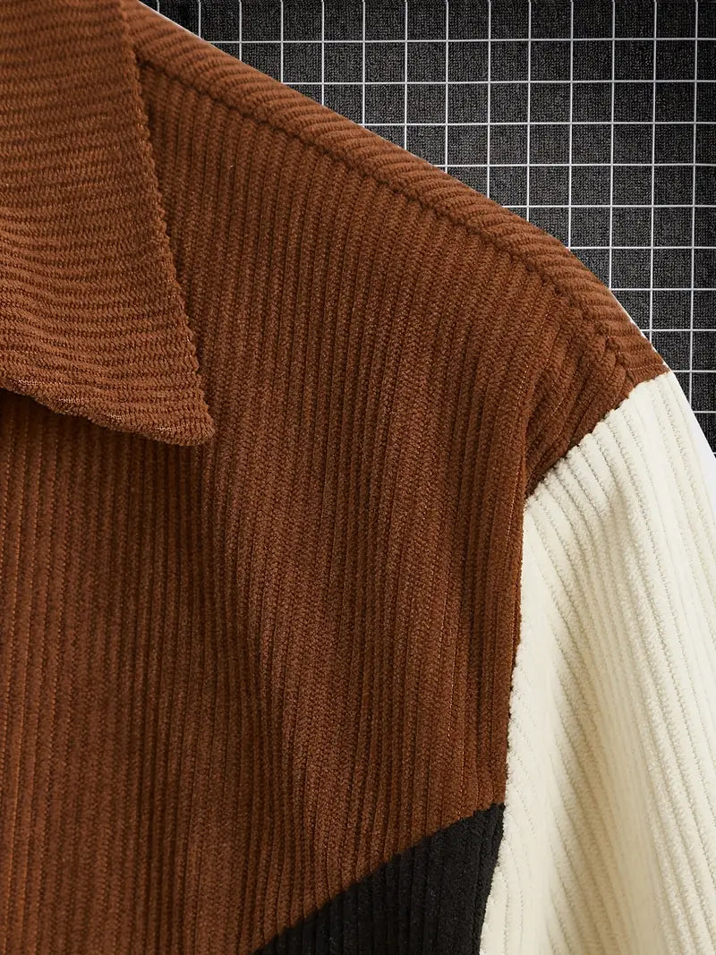 Adam – chemise à manches longues color block