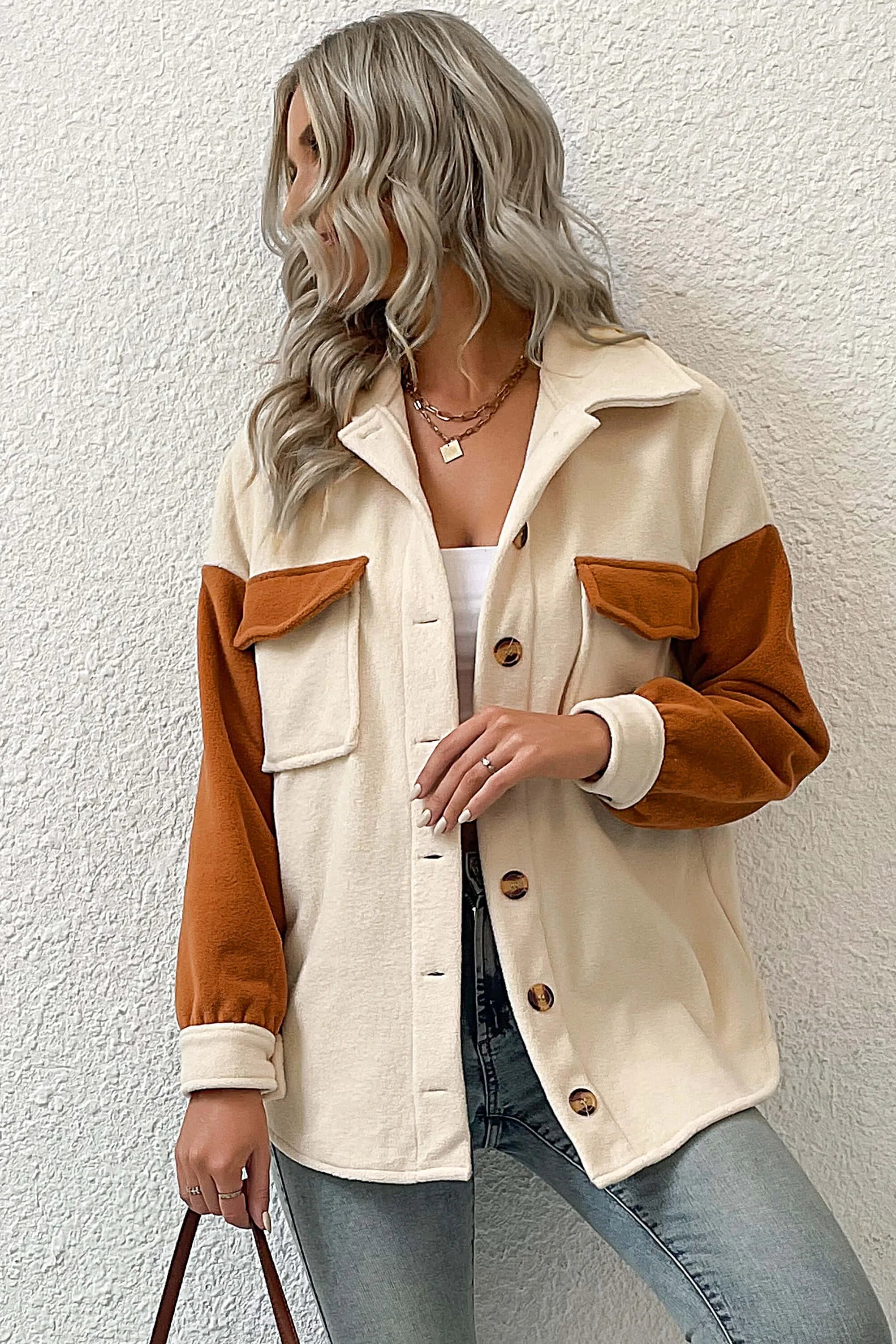 Down To Cuddle – Veste chemise douillette - Crème 