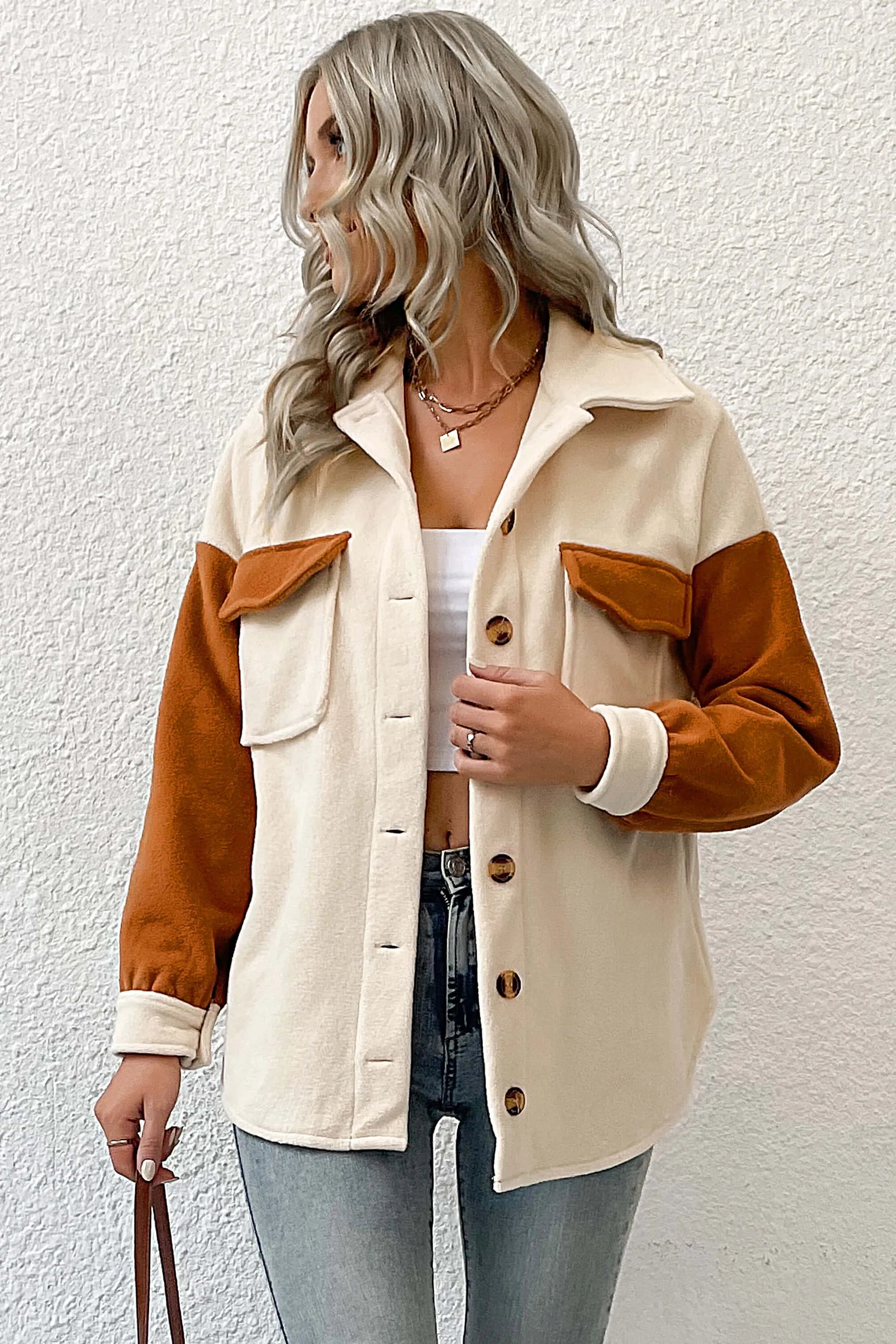 Down To Cuddle – Veste chemise douillette - Crème 