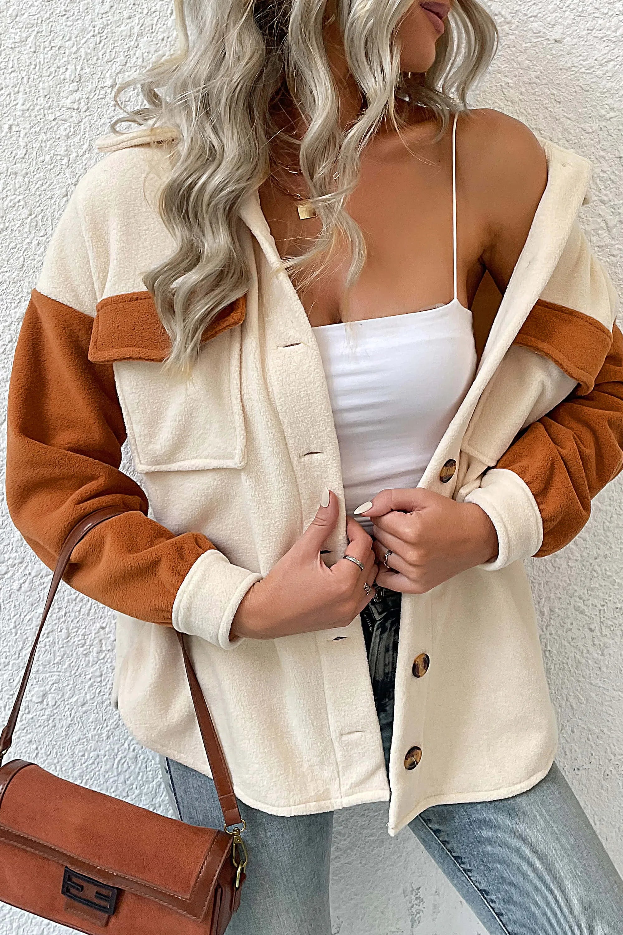 Down To Cuddle – Veste chemise douillette - Crème 