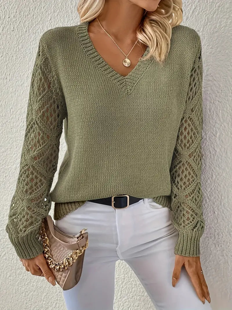 Isabella – pull creux uni pour le printemps