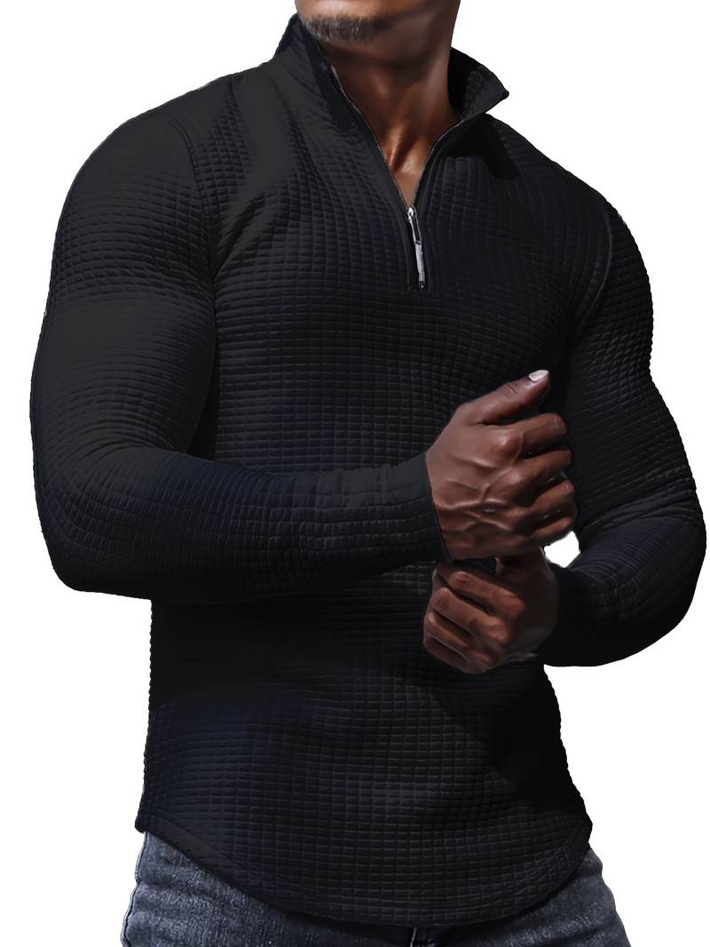 Daniel – Modèle gaufré à quart de zip pour homme