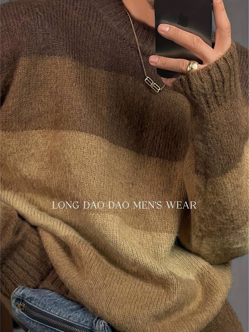 Daniel – Pull ras du cou color-block pour homme
