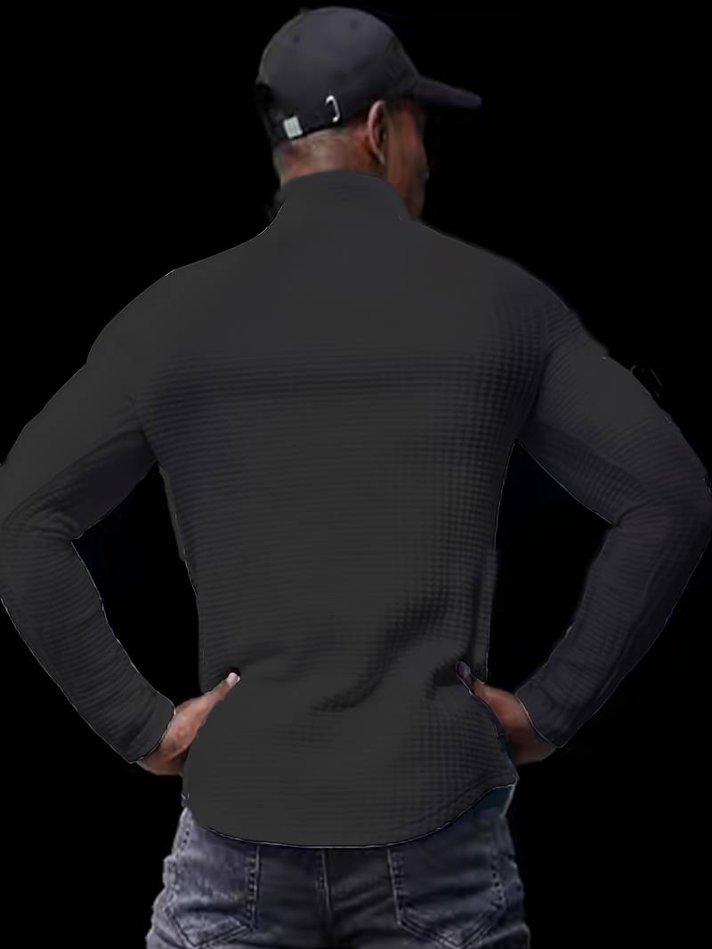 Daniel – Modèle gaufré à quart de zip pour homme
