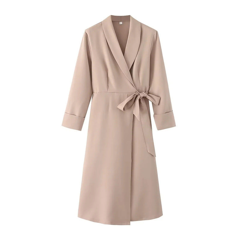 Glenna - Eleganter Intellektueller Stil Revers Anzug A- Linie Kleid