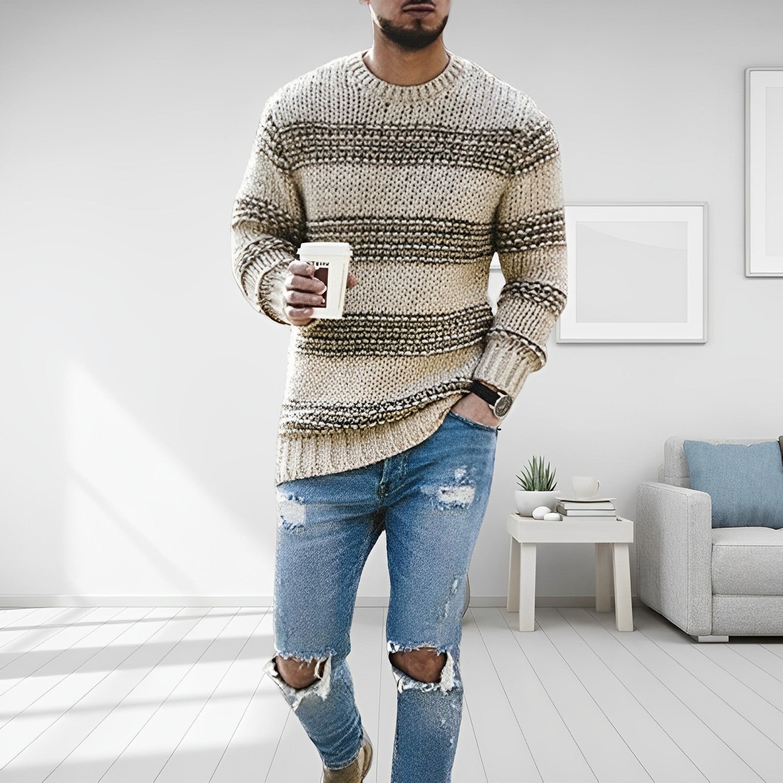 Pull rayé Mateo pour homme